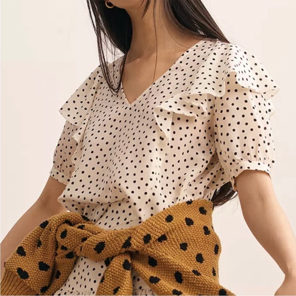 Madewell Polka Dot Silk top
